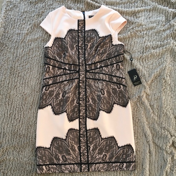 Stitch Fix Adrianna Papell pink lace dress - Picture 2 of 8